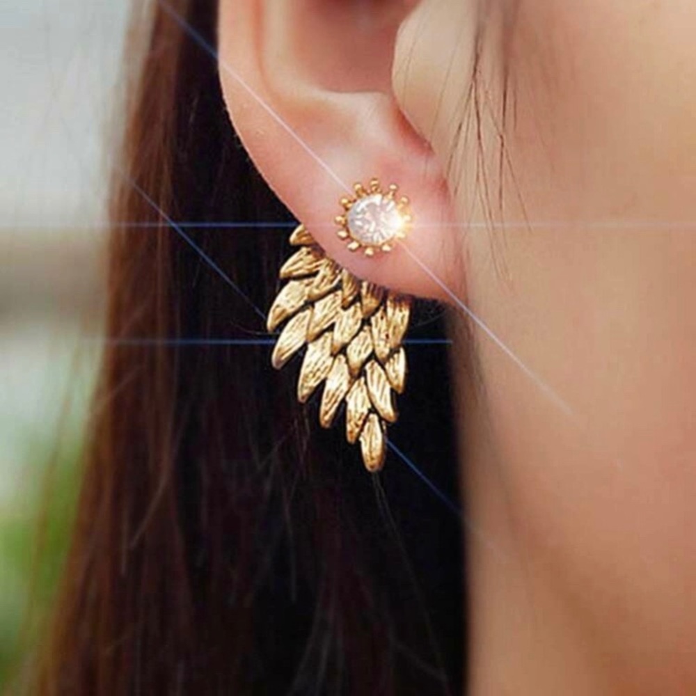 Wing Rhinestone 2 Pieces Earrings